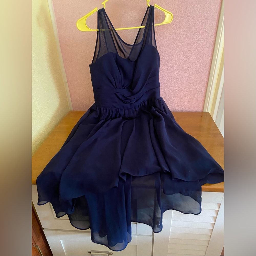 Navy Blue Formal Dress Size 8 Wedding Sheer